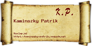 Kaminszky Patrik névjegykártya